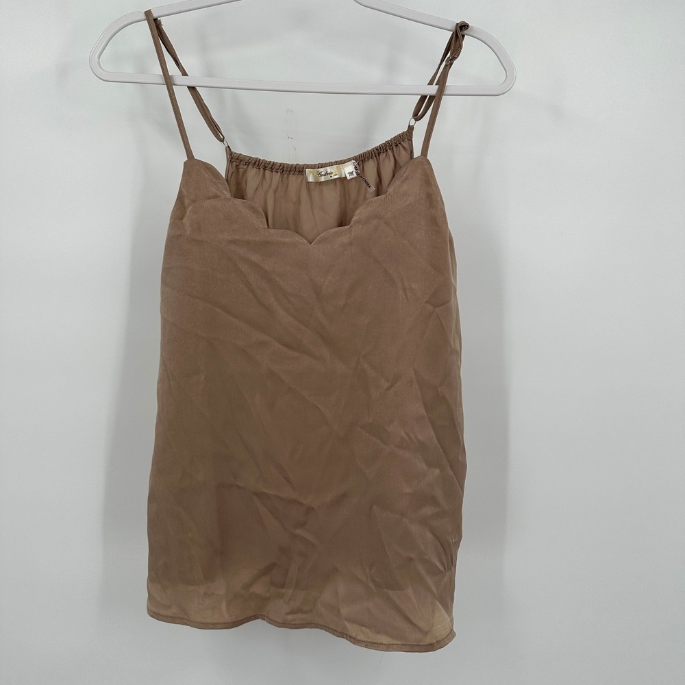 Andree by UNIT Womens Minimalist Satin Cami Tank Top Size M Capsule Boho